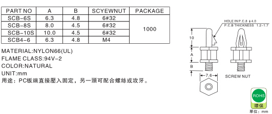 1052 PC板间隔柱说明